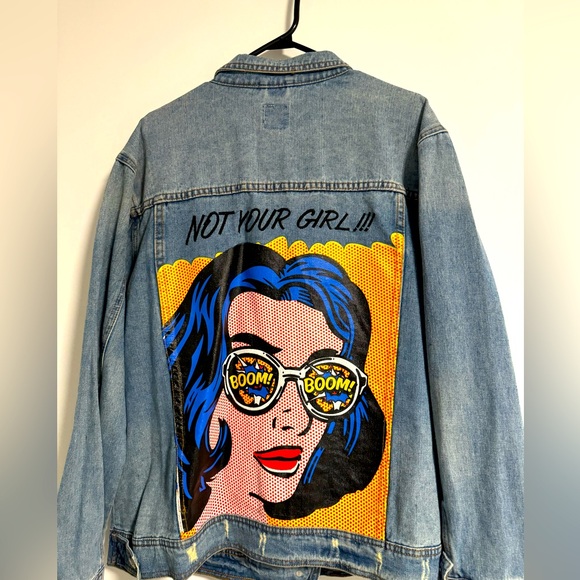 Boom Boom Jeans ‘Not Your Girl’ Denim Jacket - Picture 1 of 6